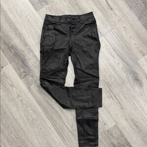 Black Women's pants - shinny with print